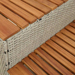 Pezsgőfürdő lépcső 50x50x50,5cm polyrattan és akácfa 8