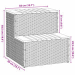 Pezsgőfürdő lépcső 50x50x50,5cm polyrattan és akácfa 9