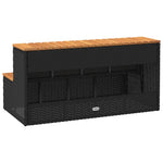 Pezsgőfürdő lépcső fekete 100x50x50,5 cm polyrattan és akácfa 6