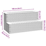 Pezsgőfürdő lépcső fekete 100x50x50,5 cm polyrattan és akácfa 9
