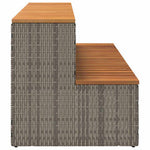 Pezsgőfürdő lépcső szürke 100x50x50,5 cm polyrattan és akácfa 5