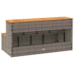 Pezsgőfürdő lépcső szürke 100x50x50,5 cm polyrattan és akácfa 6