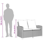 6 részes világosszürke polyrattan kerti ülőgarnitúra párnákkal 14