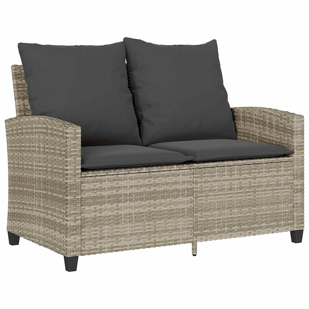 6 részes világosszürke polyrattan kerti ülőgarnitúra párnákkal 5