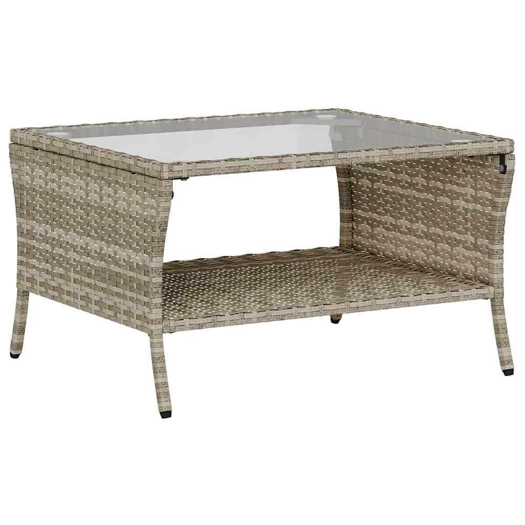6 részes világosszürke polyrattan kerti ülőgarnitúra párnákkal 7