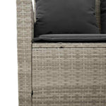 6 részes világosszürke polyrattan kerti ülőgarnitúra párnákkal 9