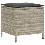 6 részes világosszürke polyrattan kerti ülőgarnitúra párnákkal 8