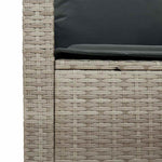 6 részes világosszürke polyrattan kerti ülőgarnitúra párnákkal 9