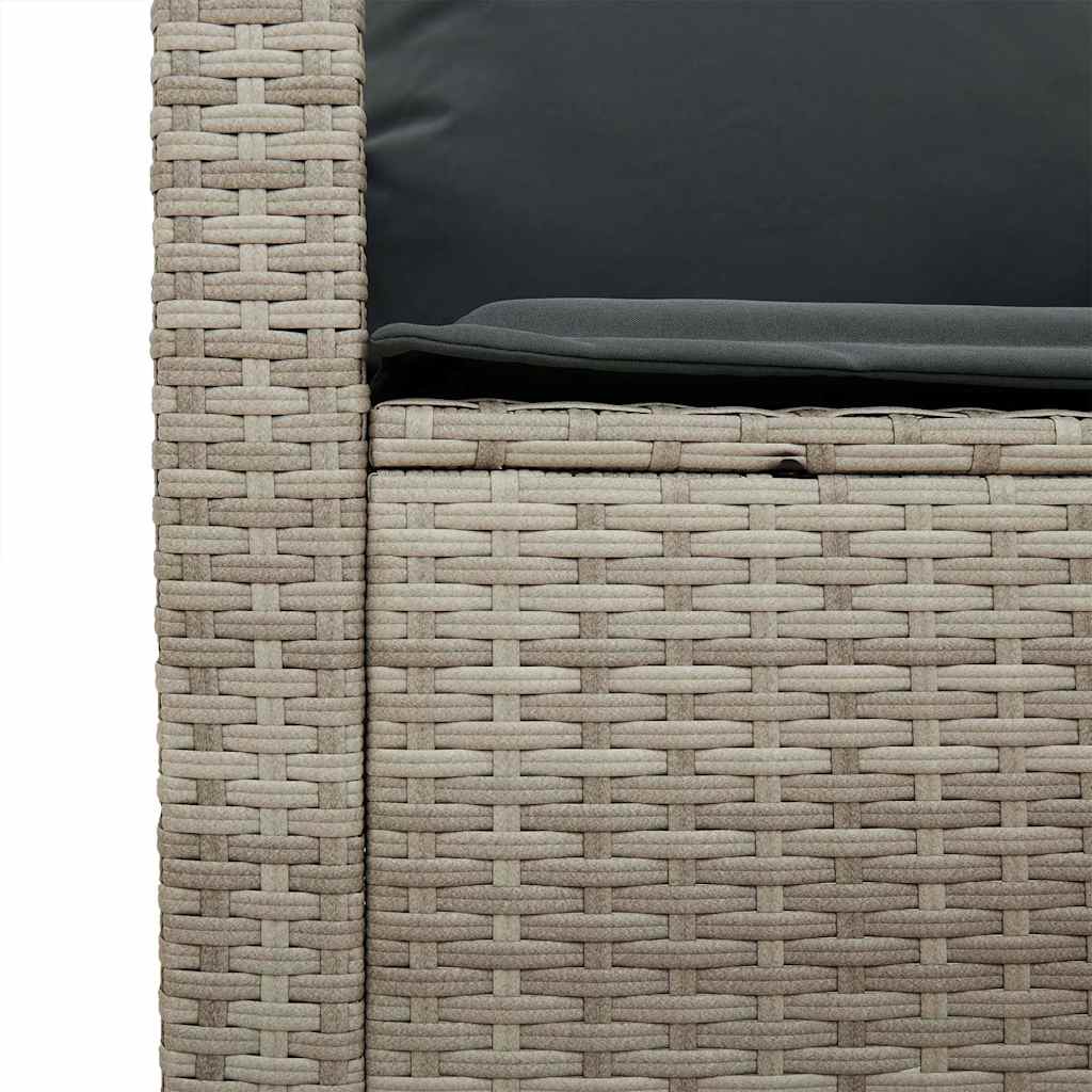 6 részes világosszürke polyrattan kerti ülőgarnitúra párnákkal 9