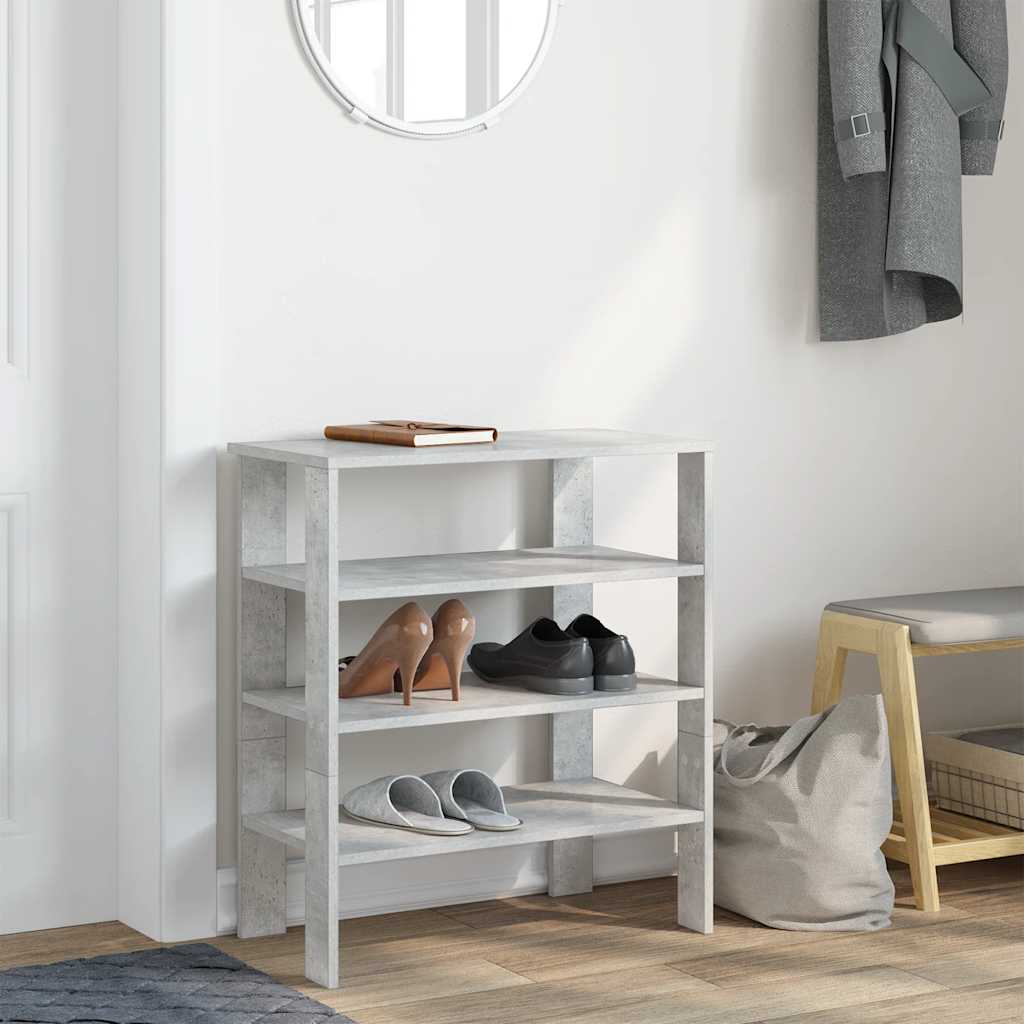 Betonszürke szerelt fa cipőtartó 61x32x70 cm 3