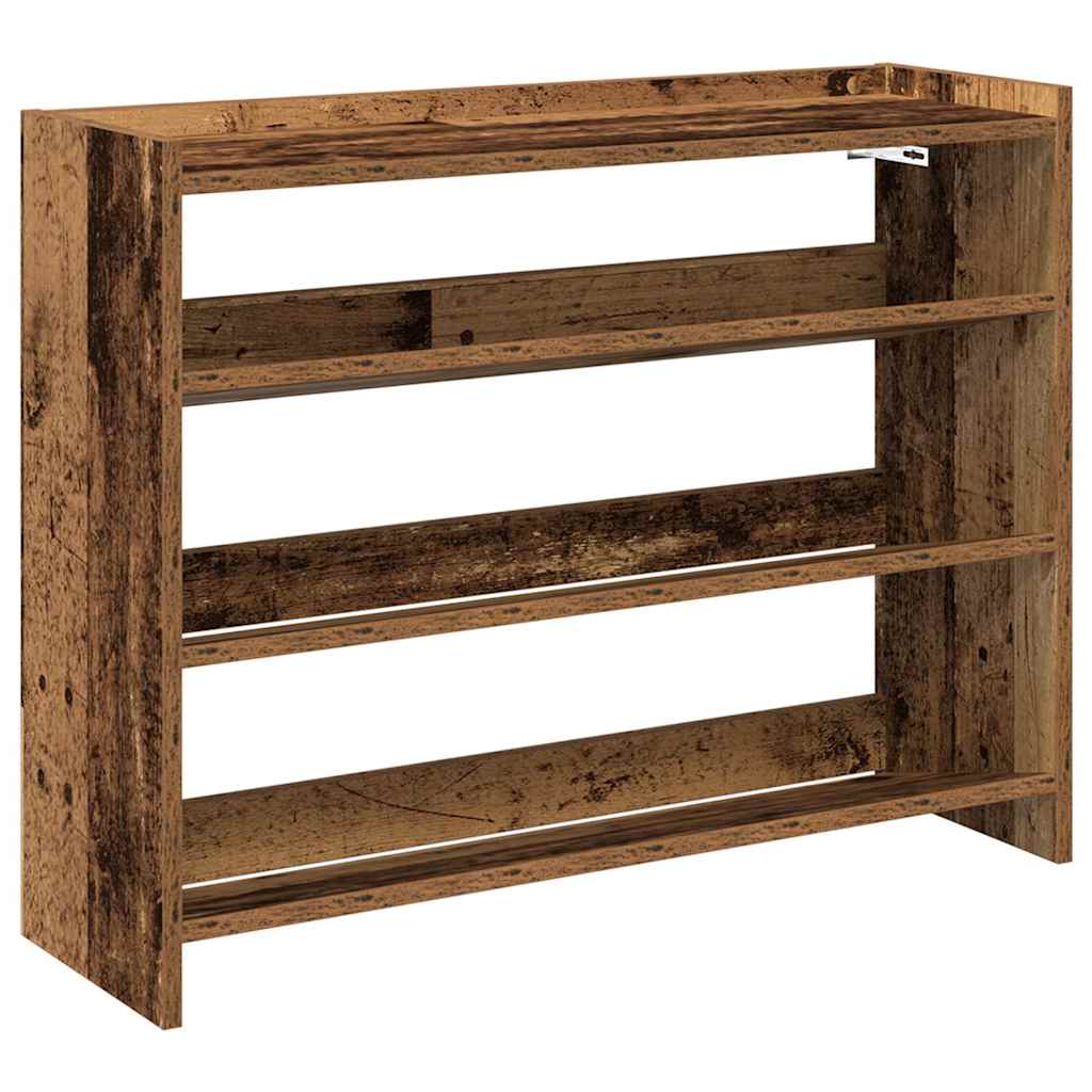 Antik fa szerelt fa cipőtartó 80x25x62 cm 2