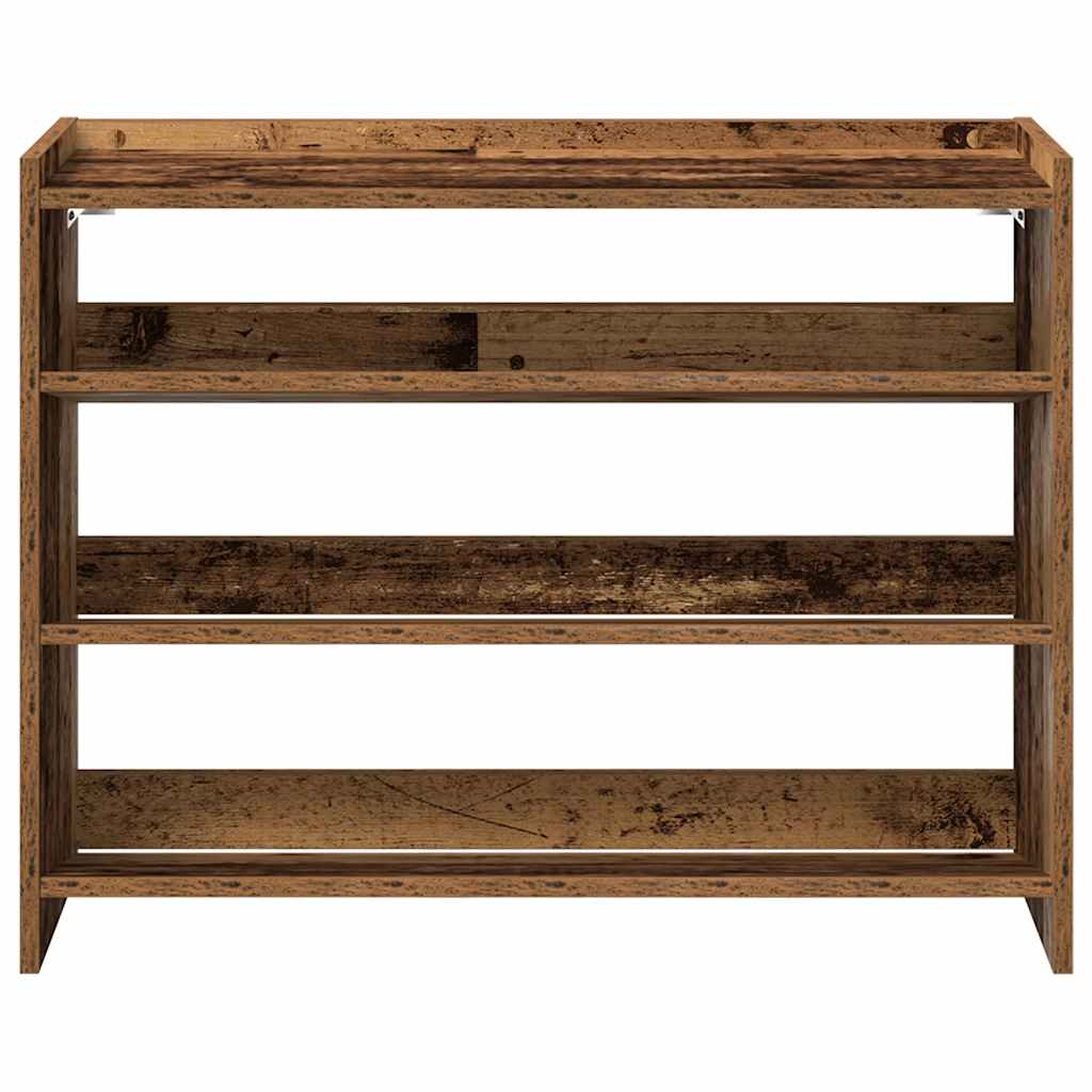 Antik fa szerelt fa cipőtartó 80x25x62 cm 4