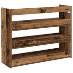 Antik fa szerelt fa cipőtartó 80x25x62 cm 6