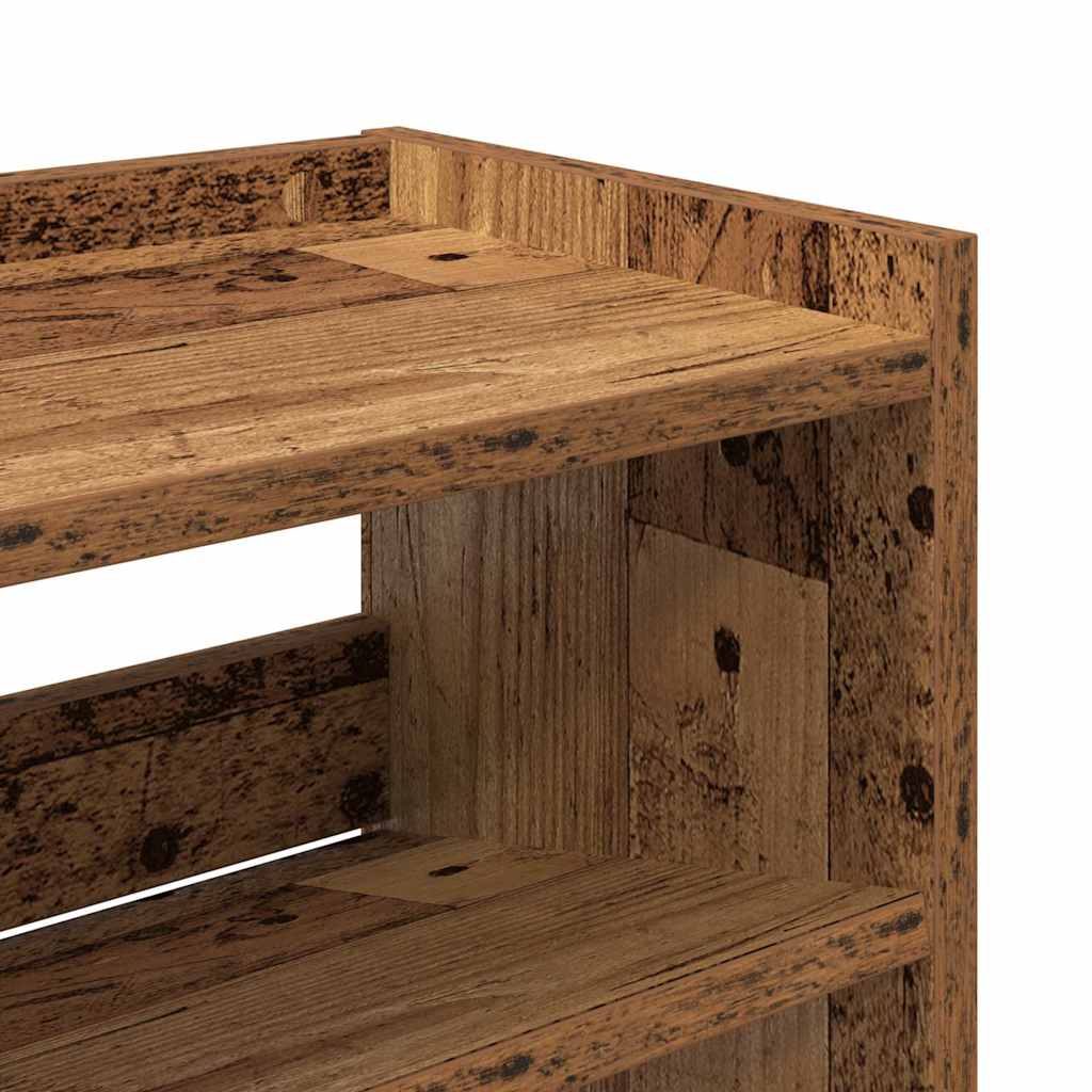 Antik fa szerelt fa cipőtartó 80x25x62 cm 7