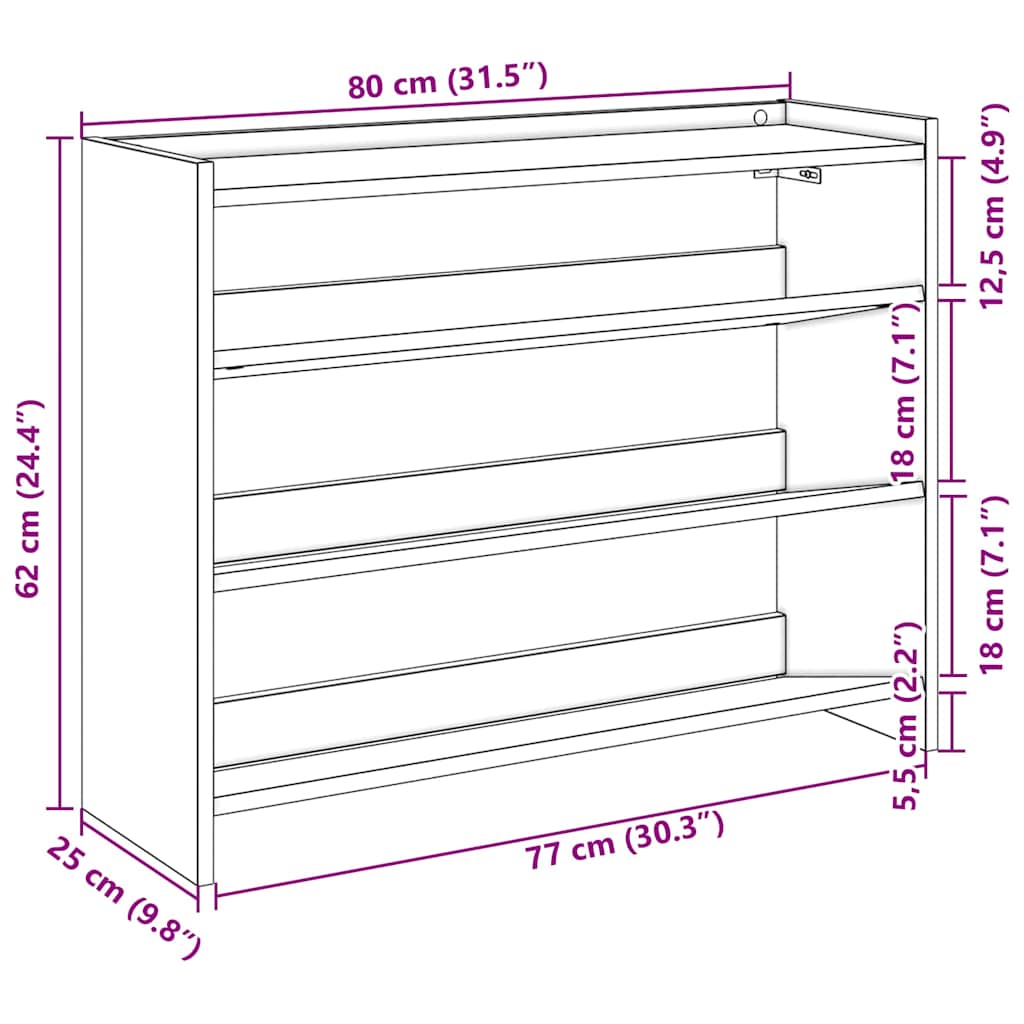 Antik fa szerelt fa cipőtartó 80x25x62 cm 9