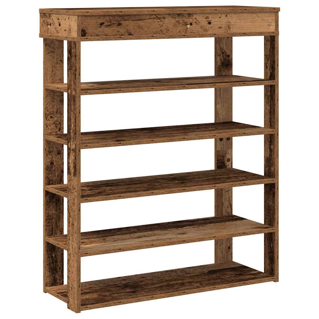 Antik fa szerelt fa cipőtartó 80x30x98 cm 2