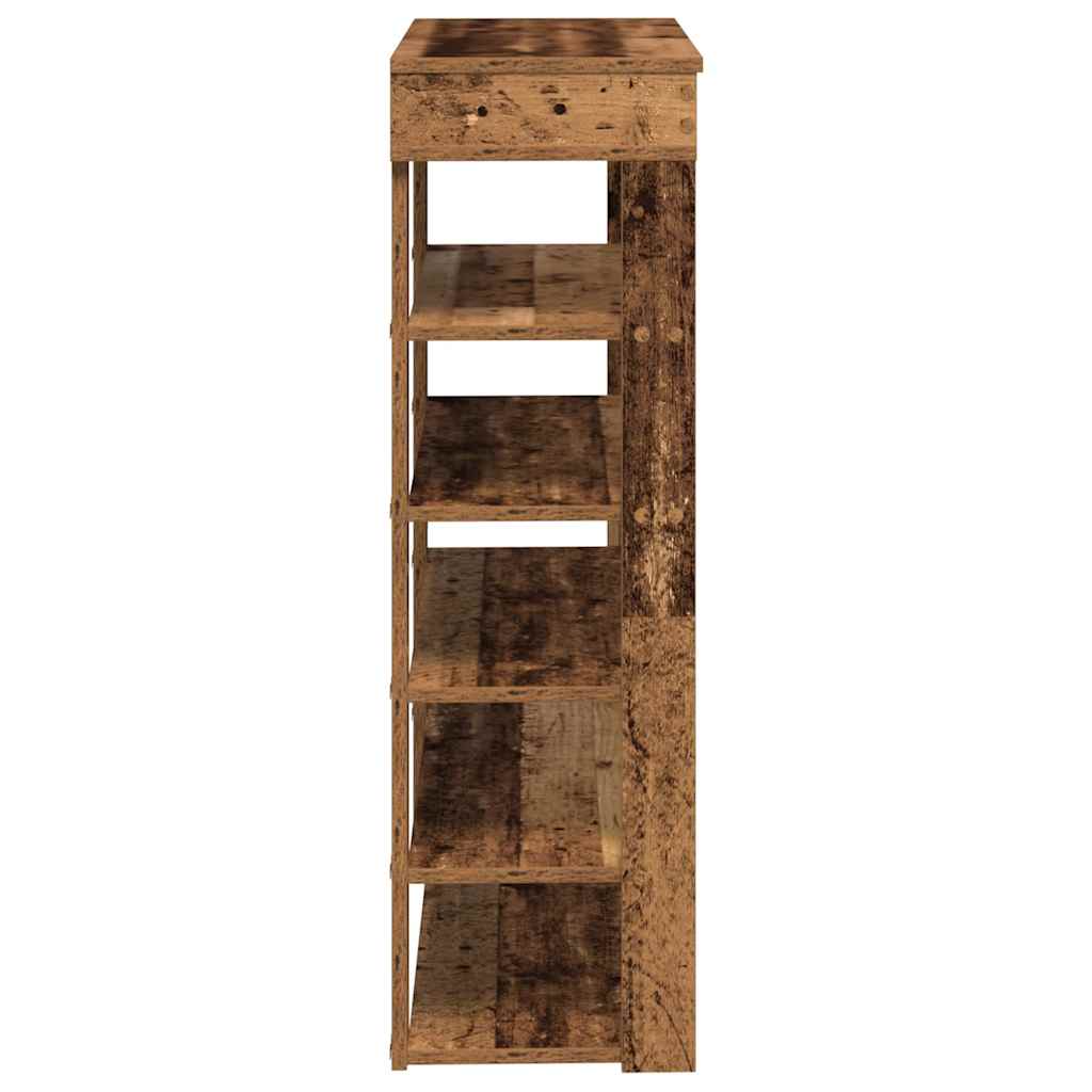 Antik fa szerelt fa cipőtartó 80x30x98 cm 5