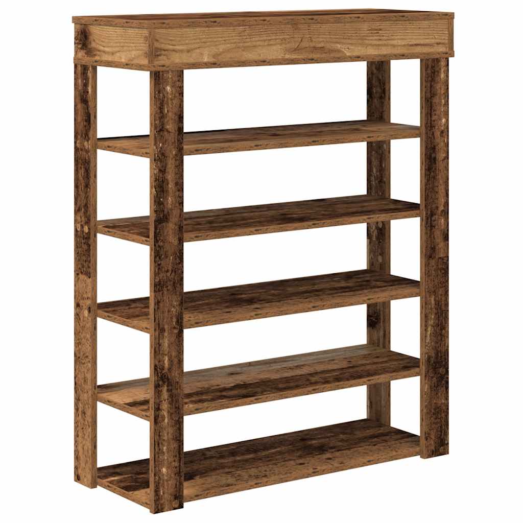 Antik fa szerelt fa cipőtartó 80x30x98 cm 6