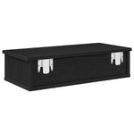 Falipolc fiókokkal fekete 60x28x15 cm műszaki fa 6