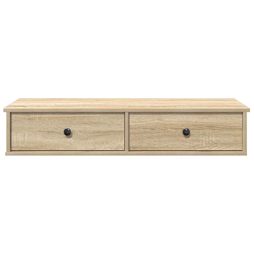 Sonoma tölgy szerelt fa falipolc fiókokkal 100 x 37,5 x 19 cm 4