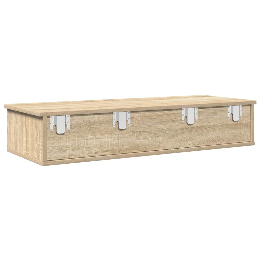 Sonoma tölgy szerelt fa falipolc fiókokkal 100 x 37,5 x 19 cm 6