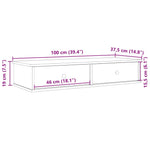 Sonoma tölgy szerelt fa falipolc fiókokkal 100 x 37,5 x 19 cm 11