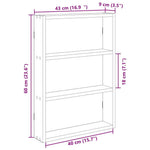 Fekete szerelt fa fali polc 43 x 9 x 60 cm 9