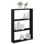 Fekete szerelt fa fali polc 43 x 9 x 60 cm
