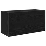 Fekete szerelt fa fali fürdőszobaszekrény 60x25x30 cm 2