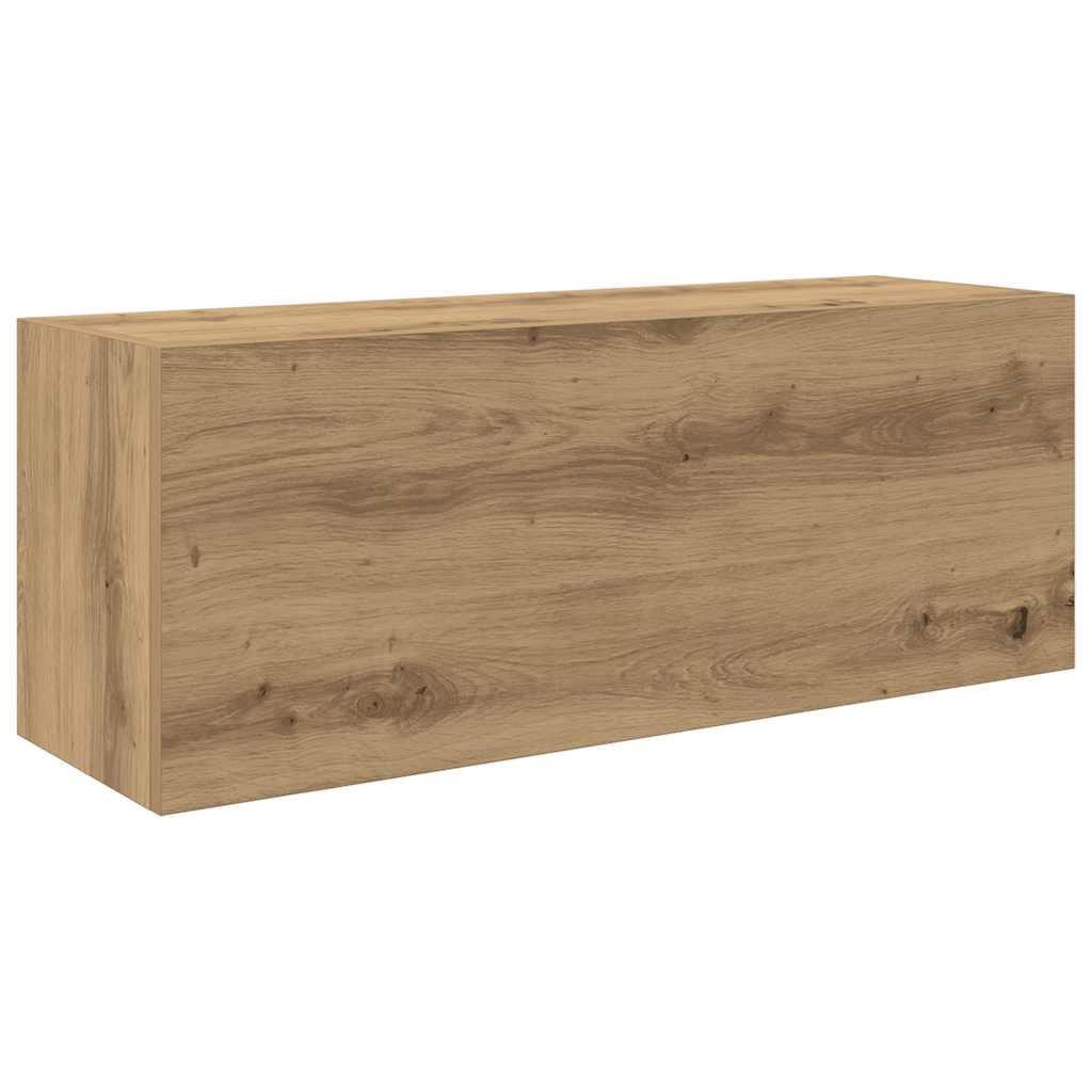 Kézműves tölgy szerelt fa fali fürdőszobaszekrény 80x25x30 cm 2