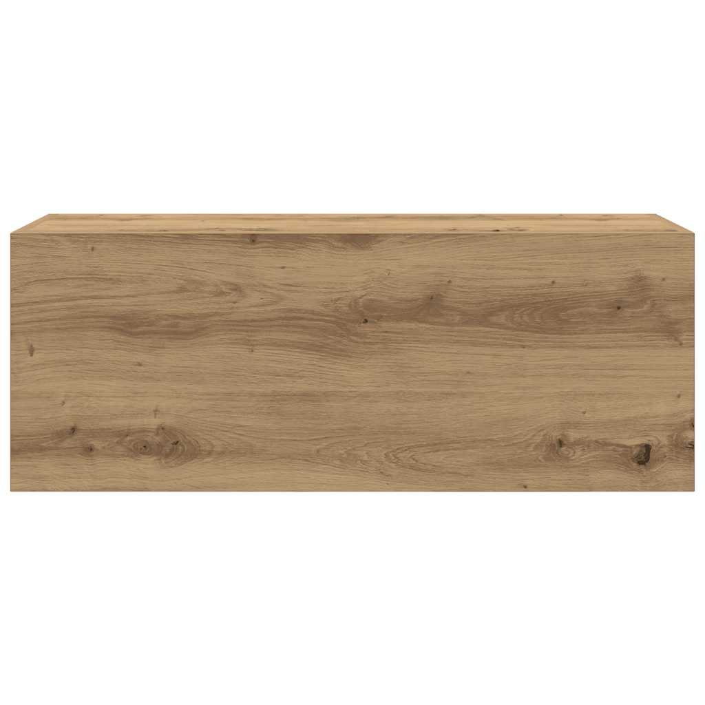 Kézműves tölgy szerelt fa fali fürdőszobaszekrény 80x25x30 cm 5