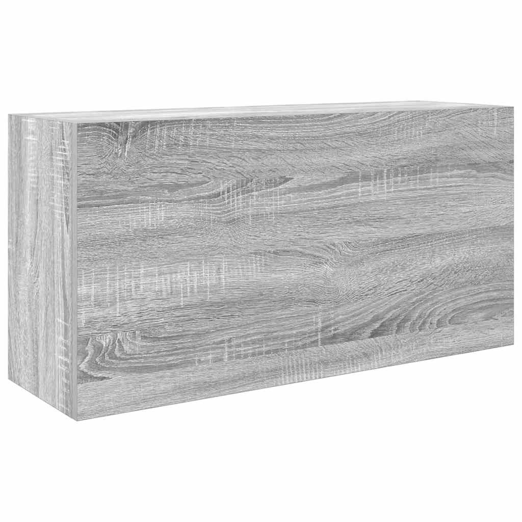 Szürke sonoma szerelt fa fali fürdőszobaszekrény 80x25x40 cm 2