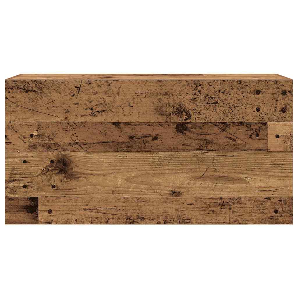 Antik fa színű szerelt fa fali fürdőszobaszekrény 80x25x40 cm 5