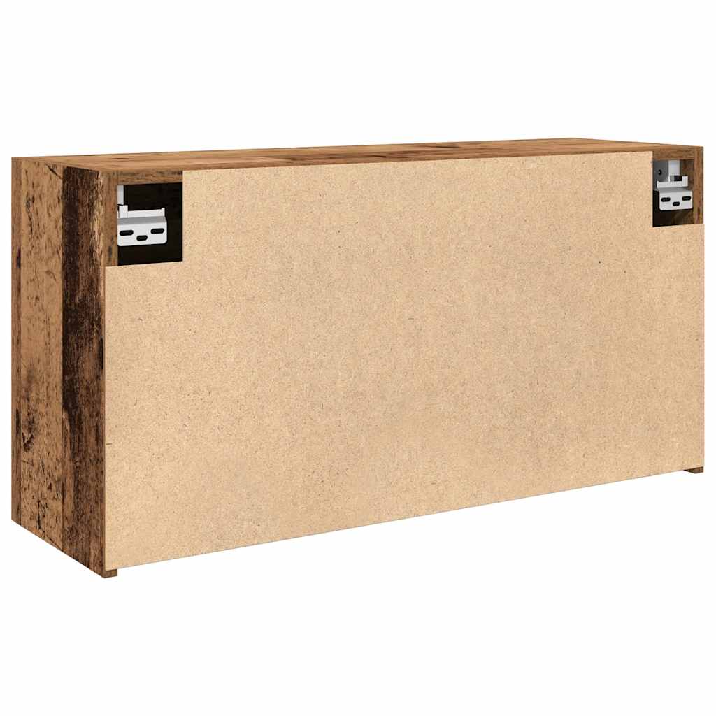 Antik fa színű szerelt fa fali fürdőszobaszekrény 80x25x40 cm 8
