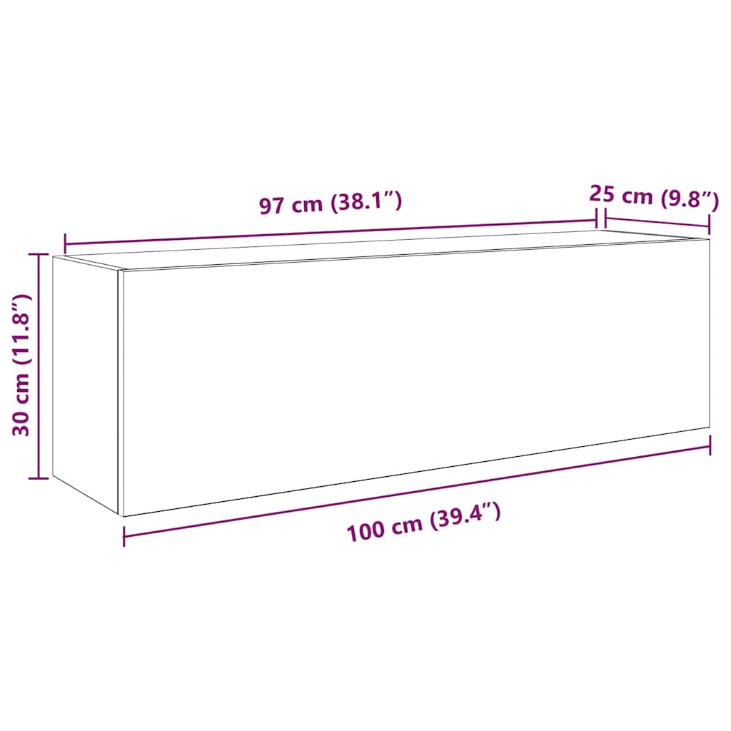 Antik fa színű szerelt fa fali fürdőszobaszekrény 100x25x30 cm 12