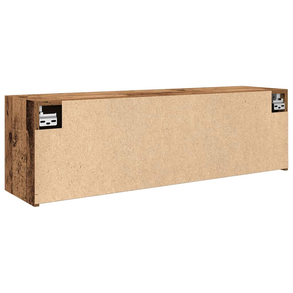 Antik fa színű szerelt fa fali fürdőszobaszekrény 100x25x30 cm 8