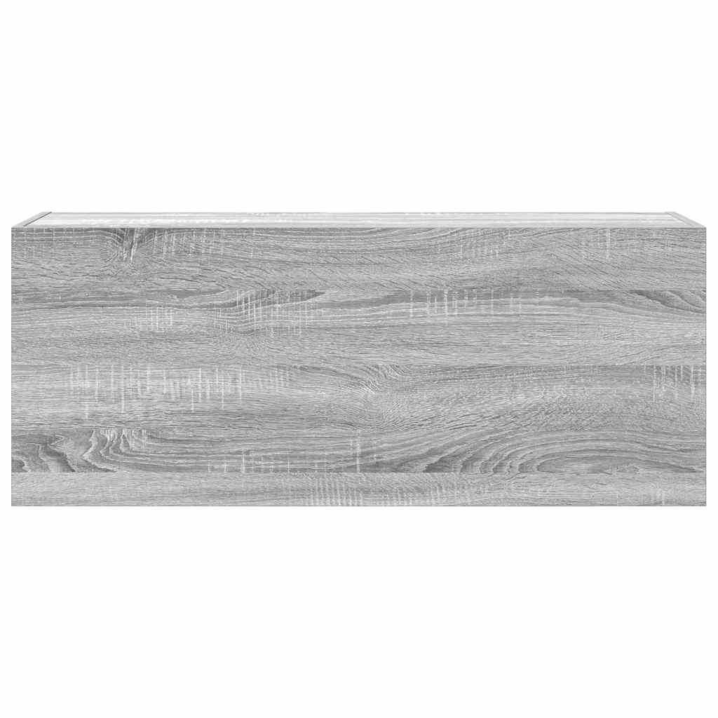 Szürke sonoma szerelt fa fali fürdőszobaszekrény 100x25x40 cm 5
