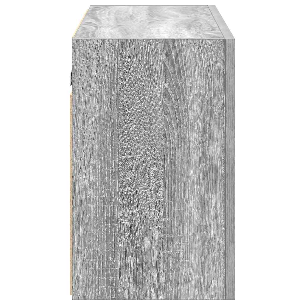 Szürke sonoma szerelt fa fali fürdőszobaszekrény 100x25x40 cm 6
