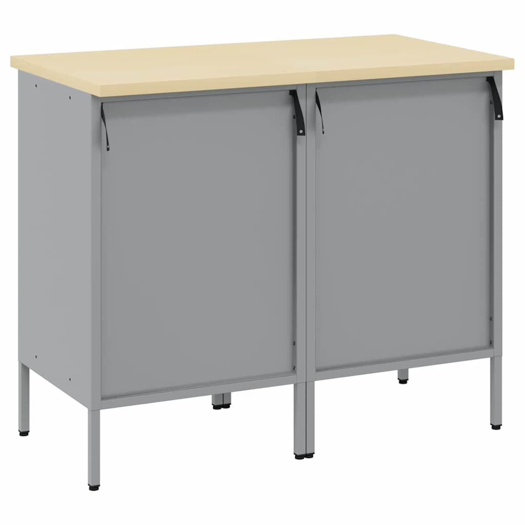 Munkaszekrény fiókkal 2 db Piros és Szürke 100 x 55 x 85 cm 6