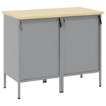 Munkaszekrény fiókkal 2 db Fekete és Szürke 100 x 55 x 85 cm 8