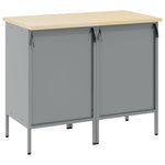Munkaszekrény fiókkal 2 db Fekete és Szürke 100 x 55 x 85 cm 8