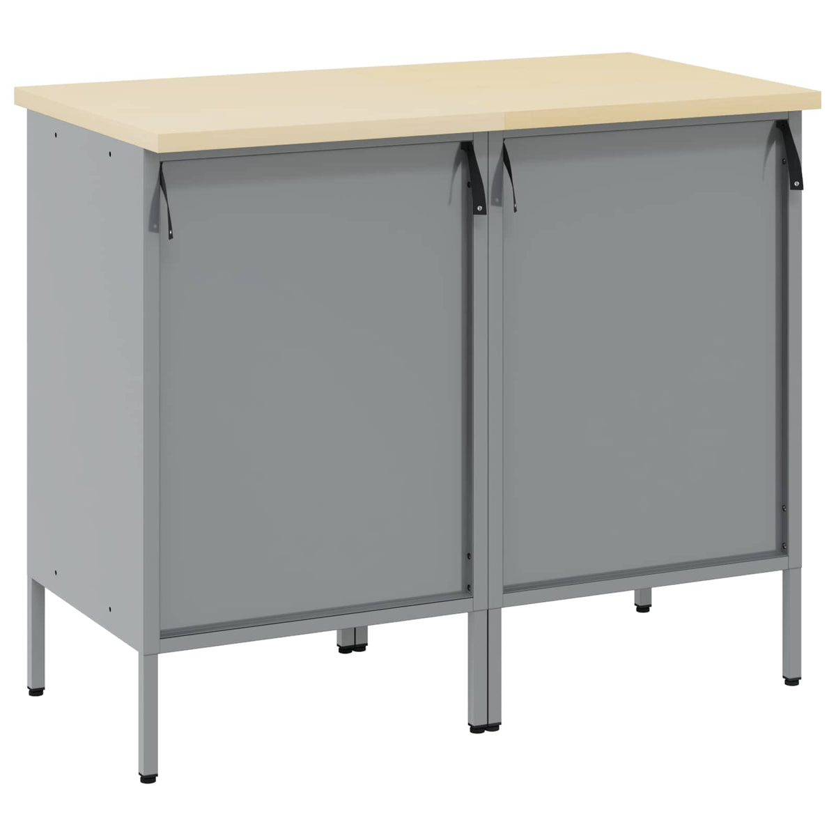 Munkaszekrény fiókkal 2 db Fekete és Szürke 100 x 55 x 85 cm 8