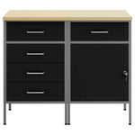 Munkaszekrény fiókkal 2 db Fekete és Szürke 100 x 55 x 85 cm 6