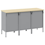 Munkaszekrény fiókkal 3 db Piros és Szürke 150 x 55 x 85 cm 8