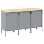 Munkaszekrény fiókkal 3 db Piros és Szürke 150 x 55 x 85 cm 8