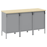 Munkaszekrény fiókkal 3 db Fekete és Szürke 150 x 55 x 85 cm 4