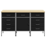 Munkaszekrény fiókkal 3 db Fekete és Szürke 150 x 55 x 85 cm 2