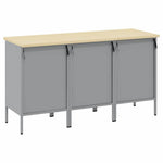 Munkaszekrény fiókkal 3 db Piros és Szürke 150 x 55 x 85 cm 8