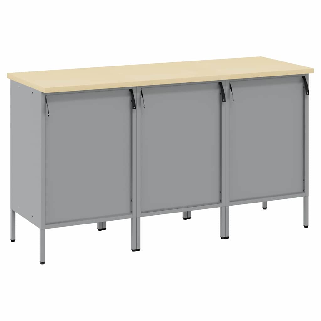 Munkaszekrény fiókkal 3 db Piros és Szürke 150 x 55 x 85 cm 8