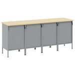 Munkaszekrény fiókkal 4 db Piros és Szürke 200 x 55 x 85 cm 5